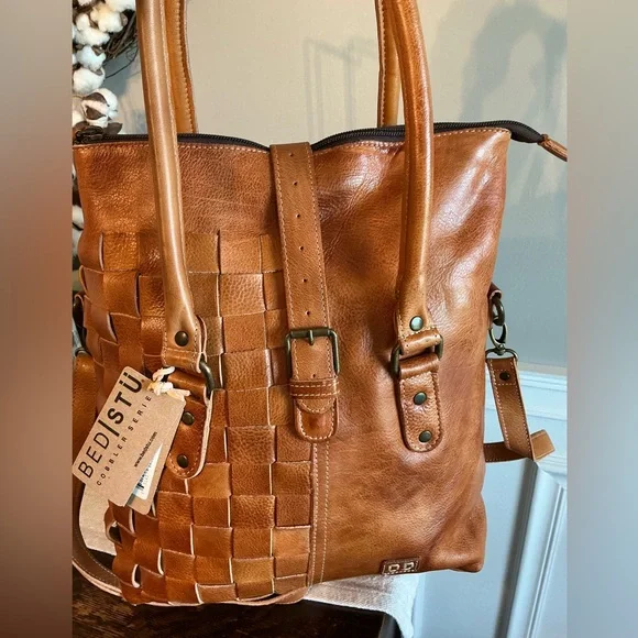 NWT Bed Stu Leather Rachel Shoulder Crossbody Bag Pecan DD Retail $345 - Picture 4 of 15